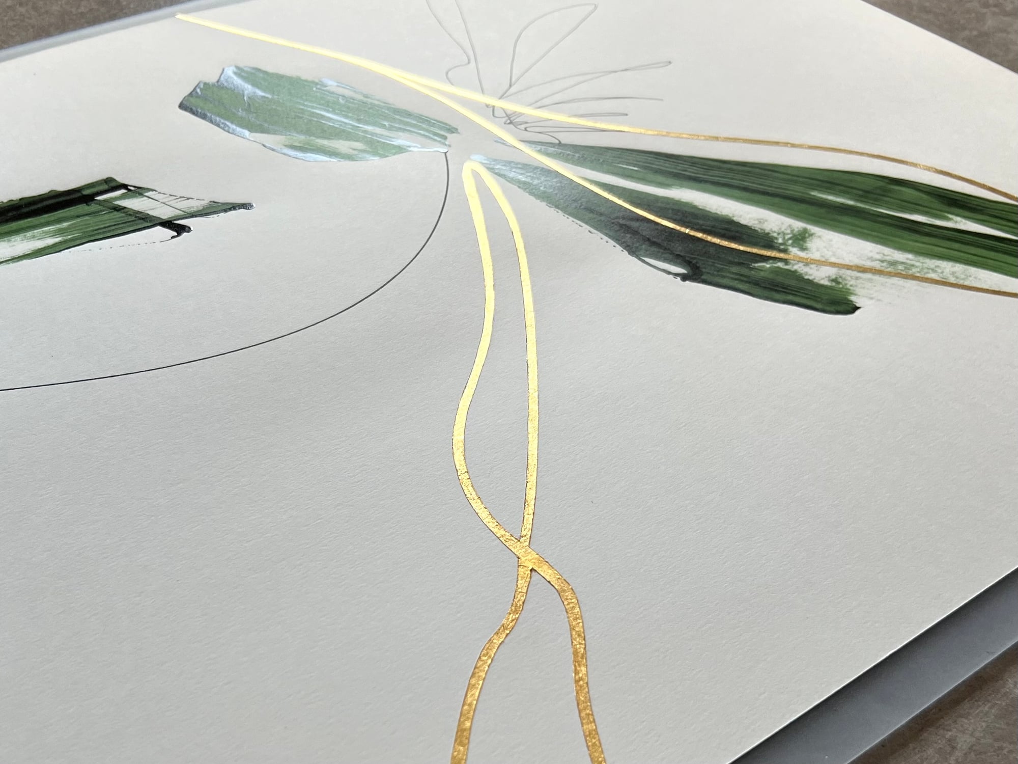 Atelier — Detail, Goldanlage über Tinte