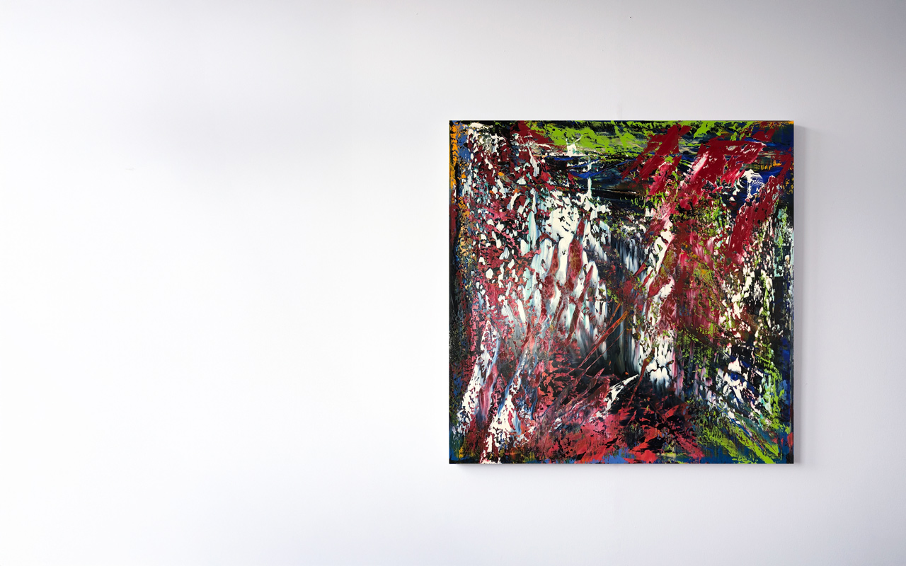 Stephan Schön — Abstraktes Bild 20, 2020, Öl auf Leinwand, 120 × 120 cm