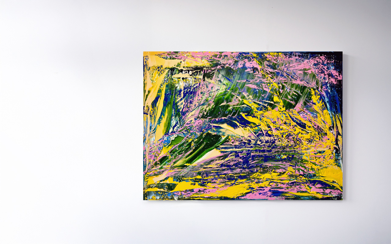 Stephan Schön — Abstraktes Bild 21, 2022, Öl auf Leinwand, 160 × 120 cm