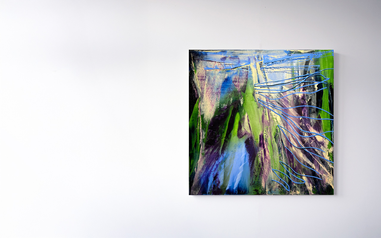 Stephan Schön — Abstraktes Bild 31, 2022, Öl auf Leinwand, 120 × 120 cm