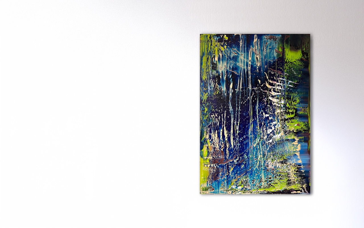 Stephan Schön — Abstraktes Bild 33, 2022, Öl auf Leinwand, 140 × 100 cm