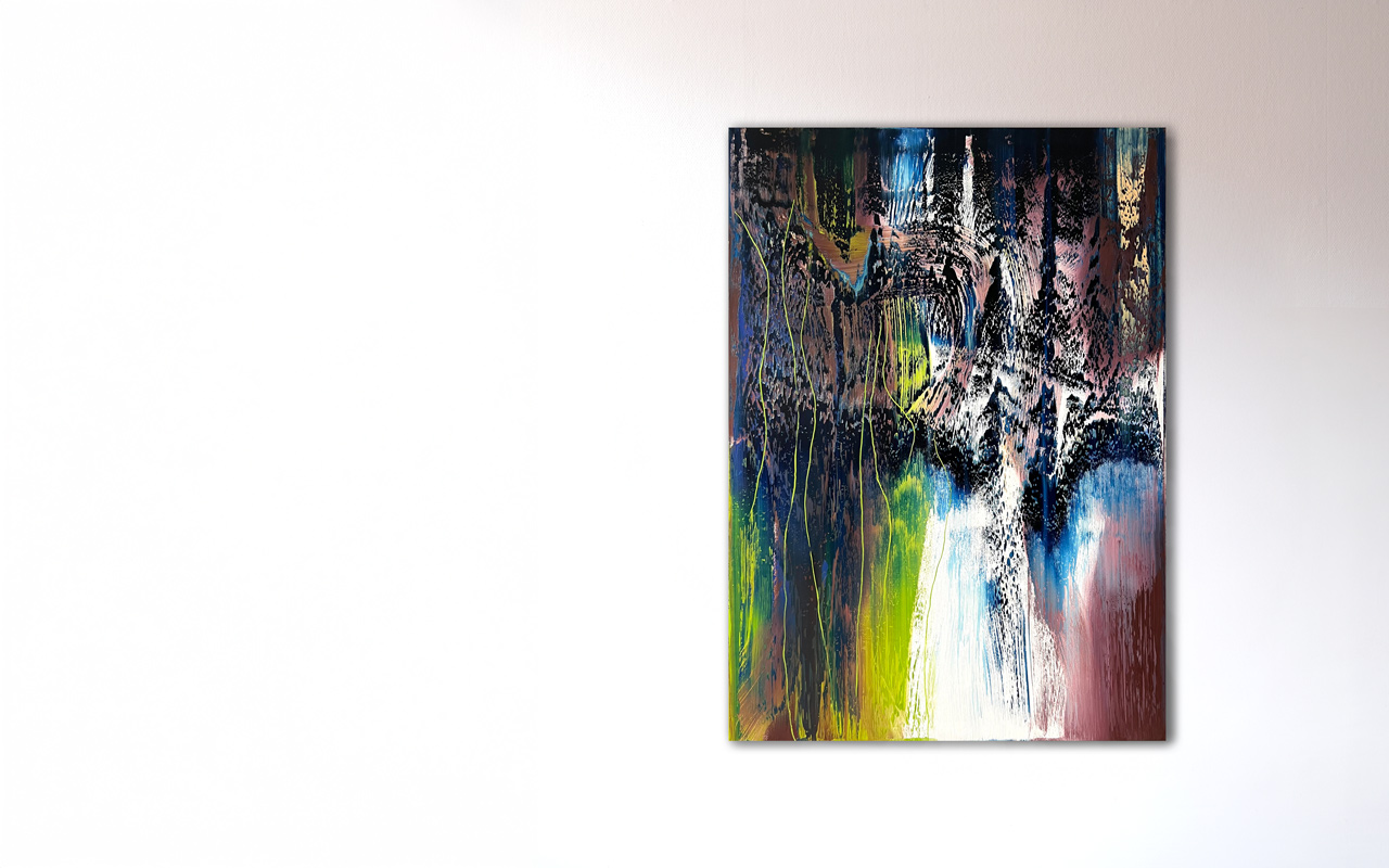 Stephan Schön — Abstraktes Bild 34, 2022, Öl auf Leinwand, 140 × 100 cm