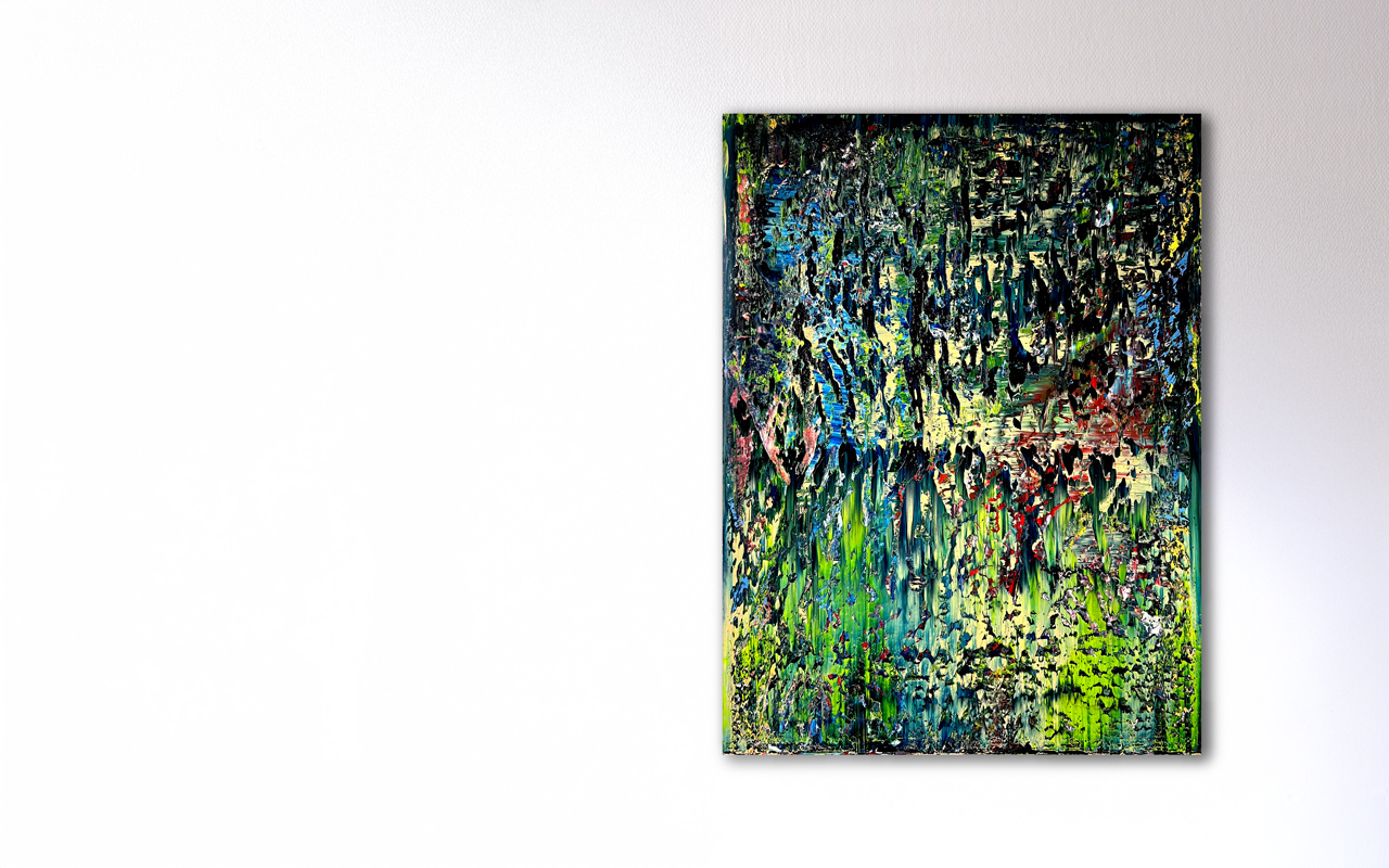 Stephan Schön — Abstraktes Bild 35, 2022, Öl auf Leinwand, 160 × 120 cm