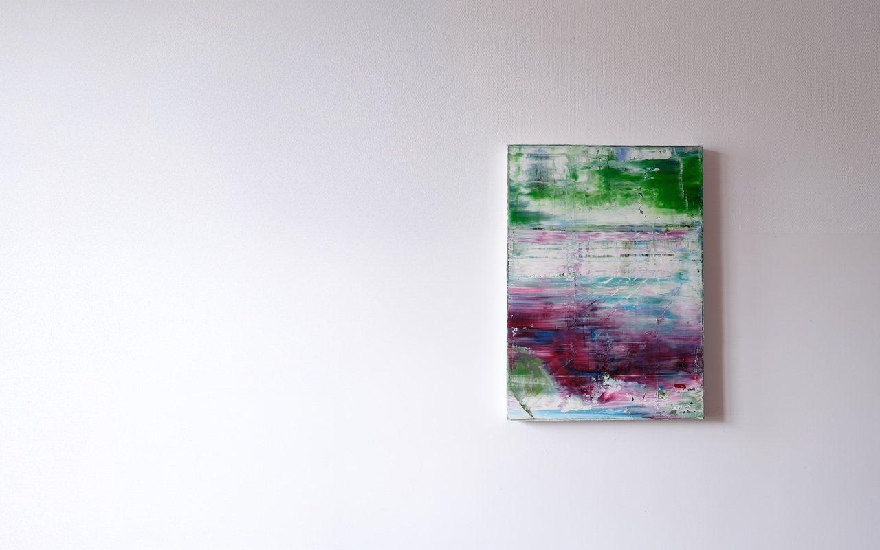 Stephan Schön — Abstraktes Bild 1, 2019, Öl auf Leinwand, 70 × 50 cm