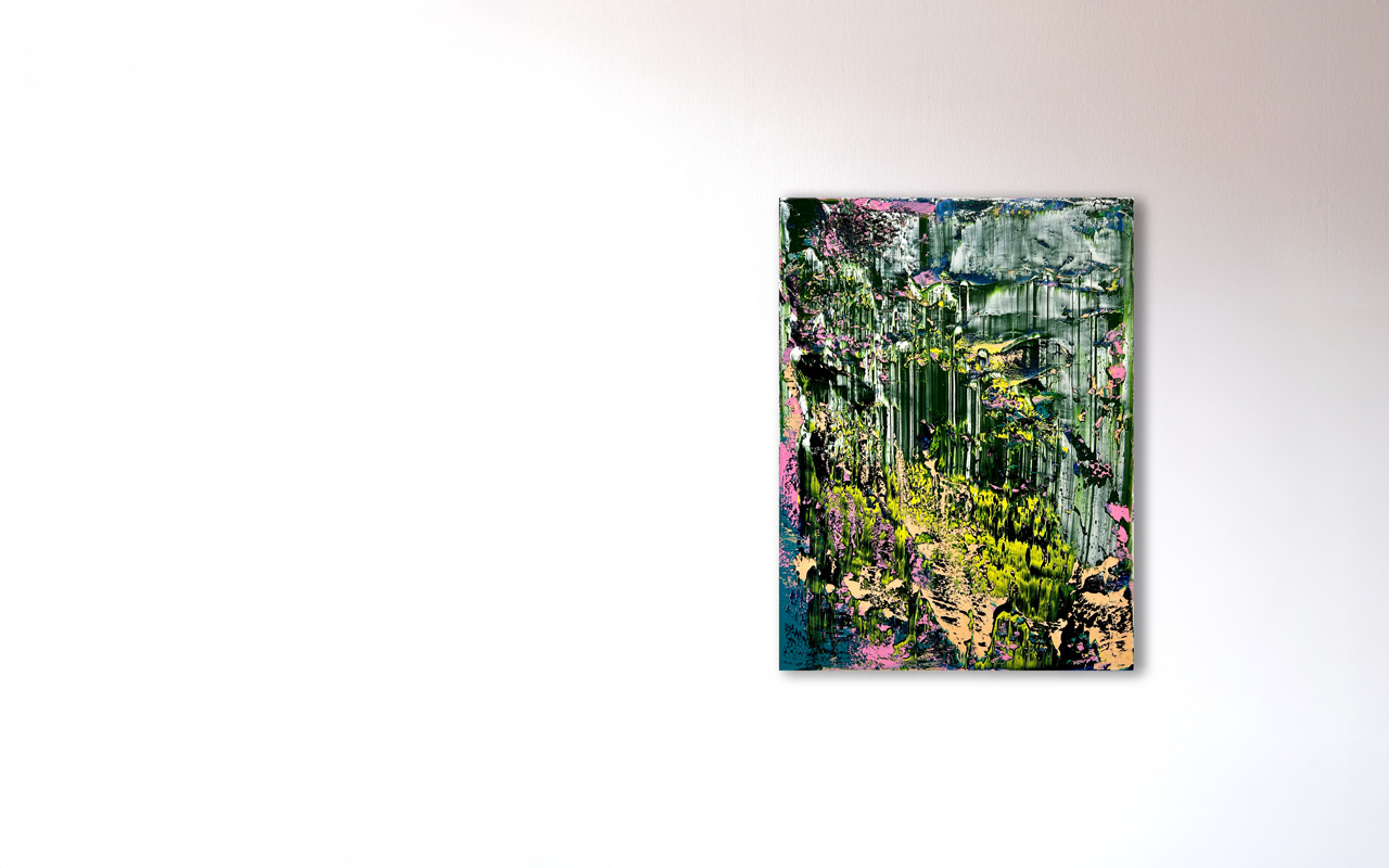 Stephan Schön — Abstraktes Bild 27-1, 2022, Öl auf Leinwand, 80 × 60 cm
