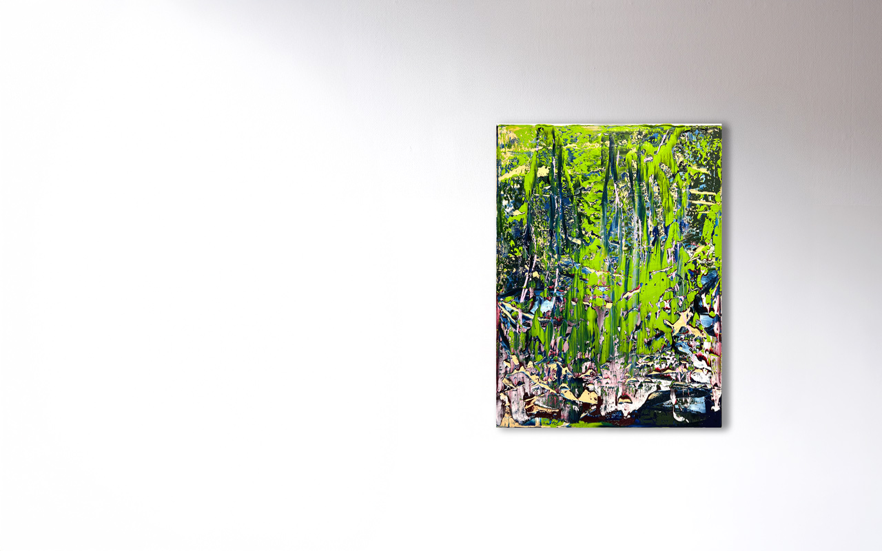 Stephan Schön — Abstraktes Bild 27-2, 2022, Öl auf Leinwand, 80 × 60 cm