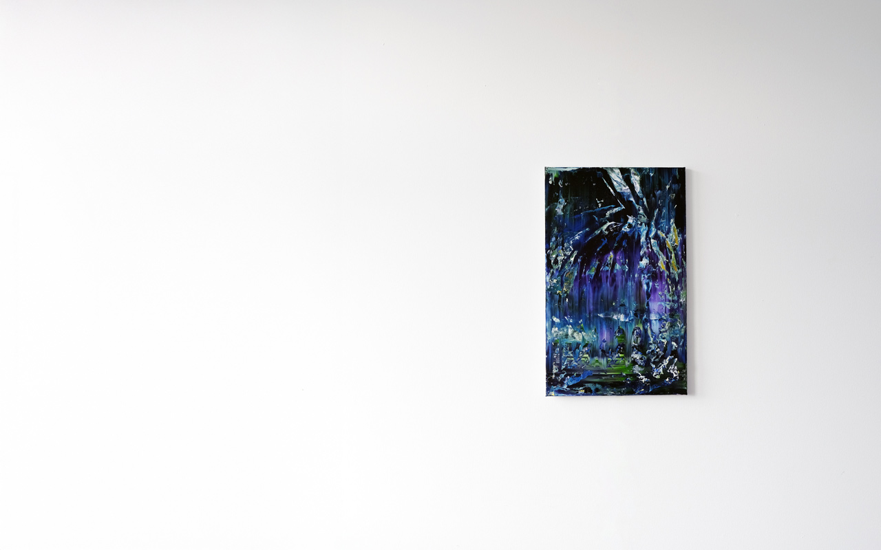 Stephan Schön — Abstraktes Bild 14-2, 2020, Öl auf Leinwand, 68 × 42 cm