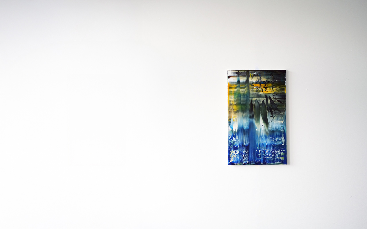 Stephan Schön — Abstraktes Bild 14-3, 2020, Öl auf Leinwand, 68 × 42 cm