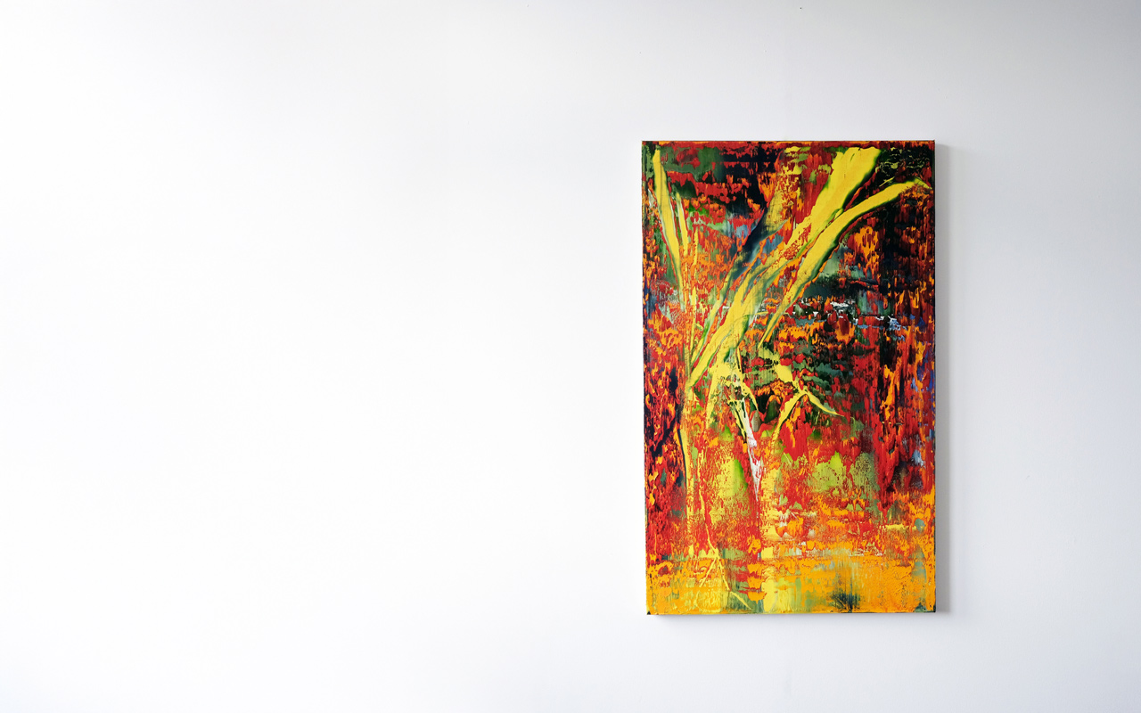 Stephan Schön — Abstraktes Bild 7-2, 2020, Öl auf Leinwand, 130 × 80 cm