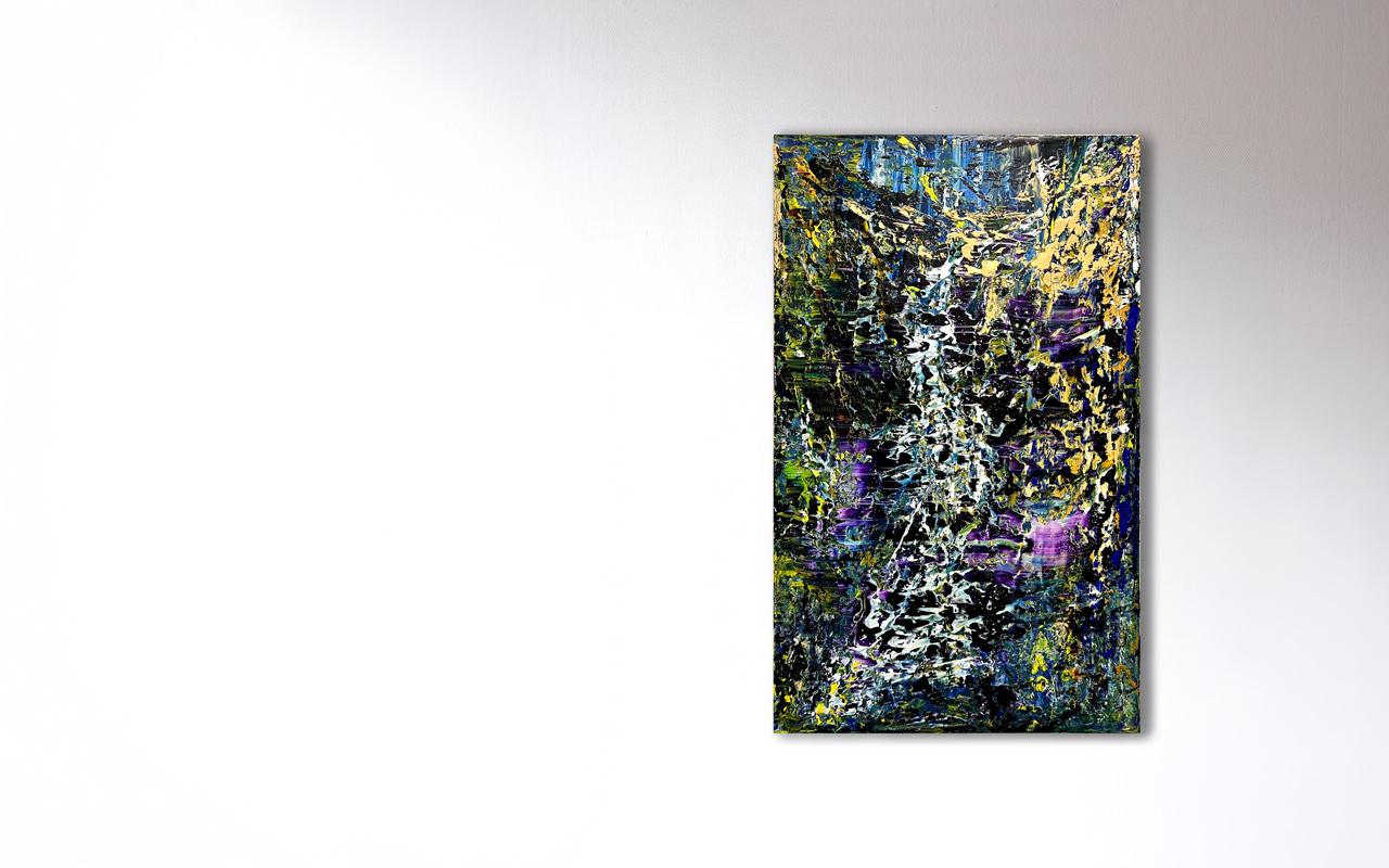 Stephan Schön — Abstraktes Bild 7-6, 2021, Öl auf Leinwand, 130 × 80 cm
