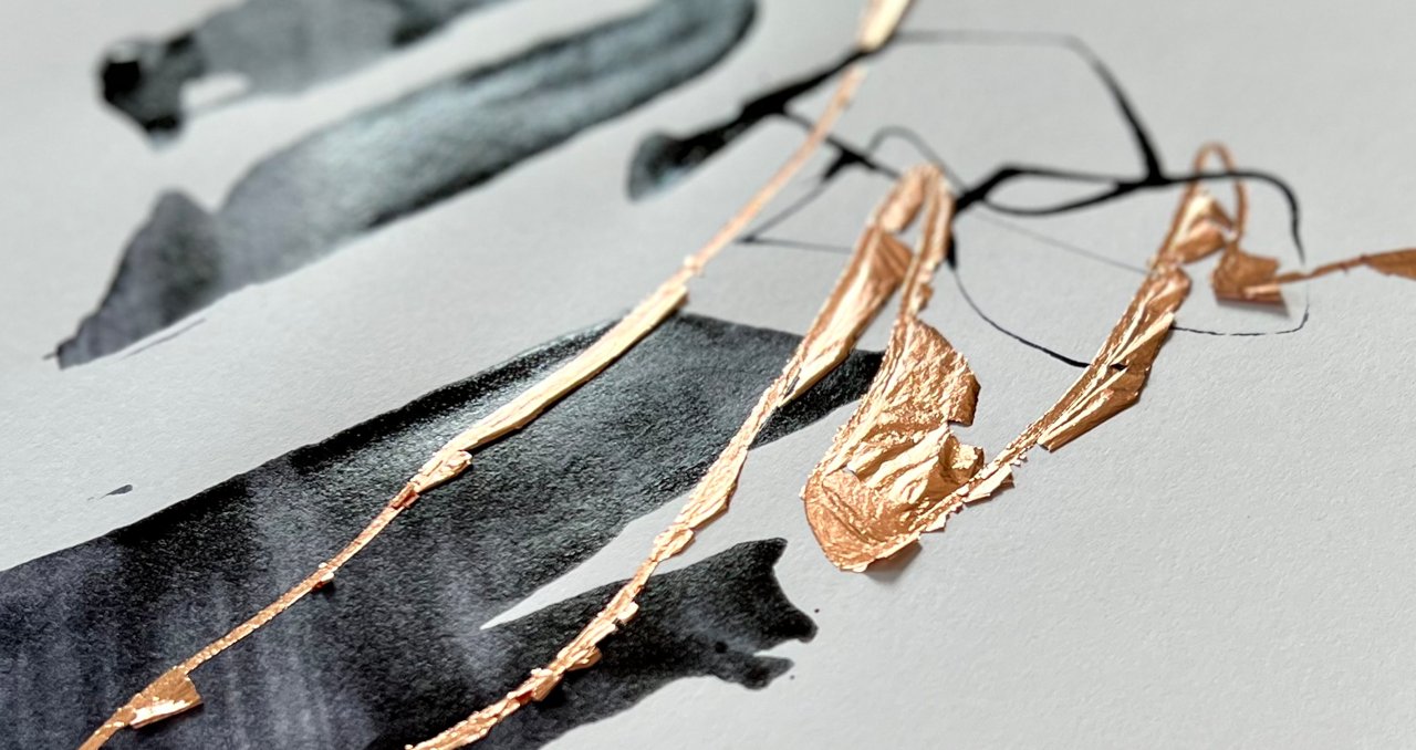 Weiß, Tinte, Gold